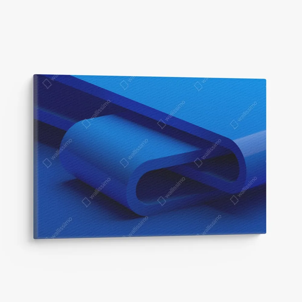 Obraz na płótnie minimalna niebieska wstęga geometryczna – Wallissimo® Obraz na płótnie minimalna niebieska wstęga geometryczna – Wallissimo®