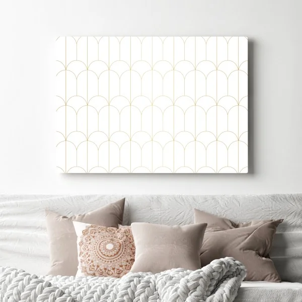 Obraz na płótnie złoty art deco łukowy wzór – Wallissimo® Obraz na płótnie złoty art deco łukowy wzór – Wallissimo®