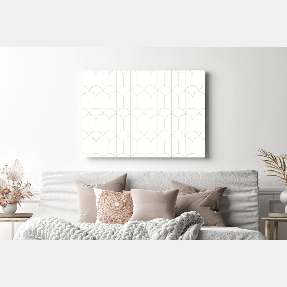 Obraz na płótnie złoty art deco łukowy wzór – Wallissimo® Obraz na płótnie złoty art deco łukowy wzór – Wallissimo®
