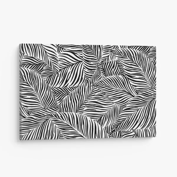 Obraz na płótnie monochromatyczny wzór tropikalnych liści