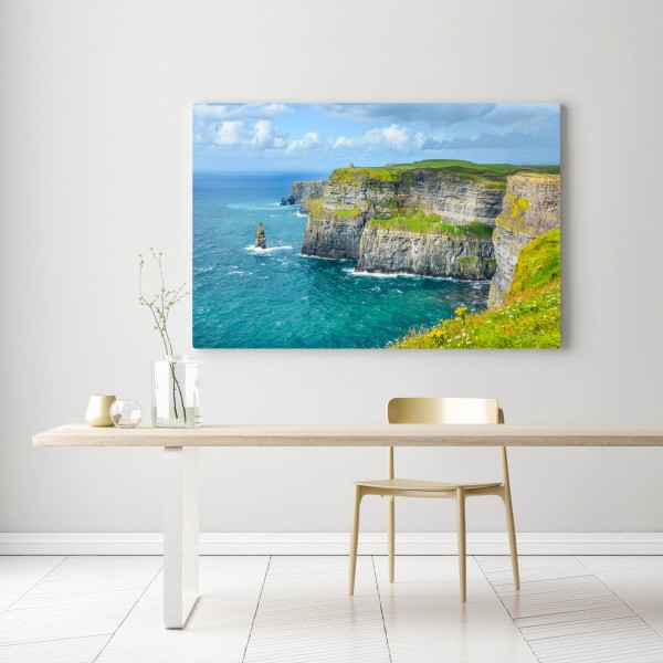 Obraz na płótnie dramatyczne klify nadmorskie i widok na ocean – Wallissimo® Obraz na płótnie dramatyczne klify nadmorskie i widok na ocean – Wallissimo®