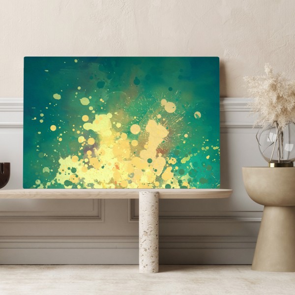 Obraz na płótnie turkusowy wybuch akwareli abstrakcja – Wallissimo® Obraz na płótnie turkusowy wybuch akwareli abstrakcja – Wallissimo®