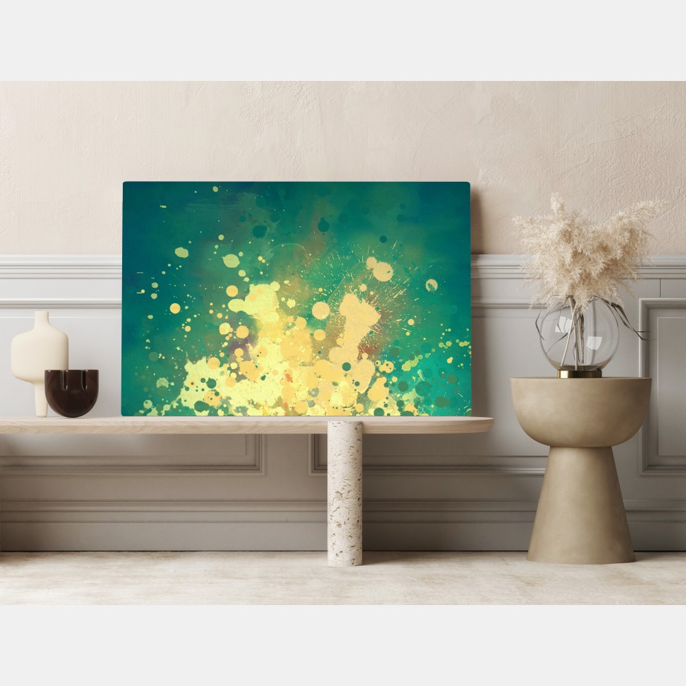 Obraz na płótnie turkusowy wybuch akwareli abstrakcja – Wallissimo® Obraz na płótnie turkusowy wybuch akwareli abstrakcja – Wallissimo®