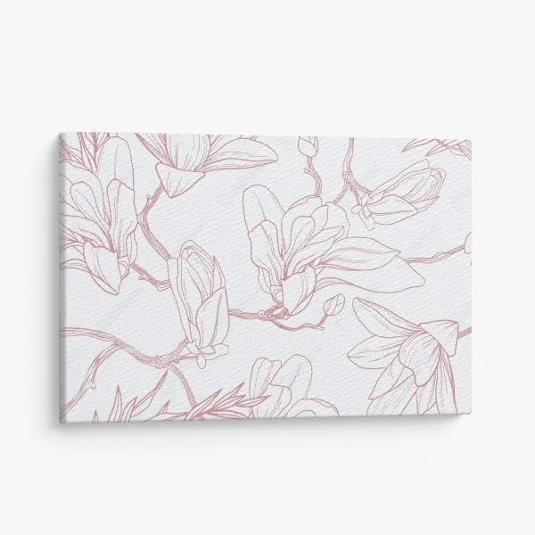 Obraz na płótnie delikatny wzór magnolii w miękkim różu