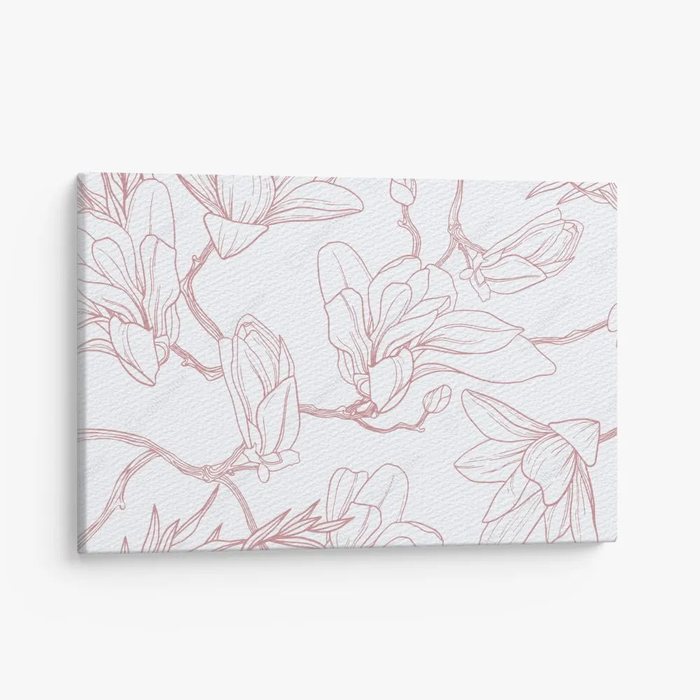 Obraz na płótnie delikatny wzór magnolii w miękkim różu – Wallissimo® Obraz na płótnie delikatny wzór magnolii w miękkim różu – Wallissimo®