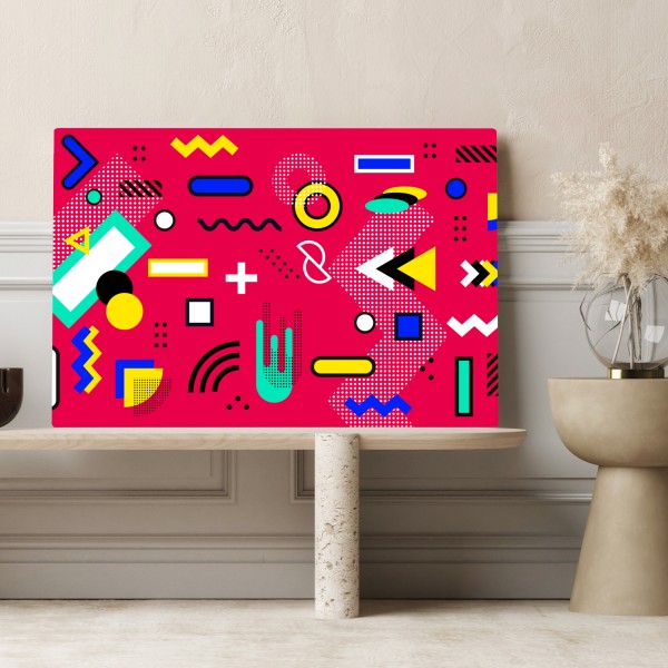 Obraz na płótnie żywy geometryczny wzór pop – Wallissimo® Obraz na płótnie żywy geometryczny wzór pop – Wallissimo®