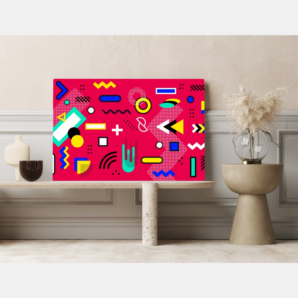 Obraz na płótnie żywy geometryczny wzór pop – Wallissimo® Obraz na płótnie żywy geometryczny wzór pop – Wallissimo®