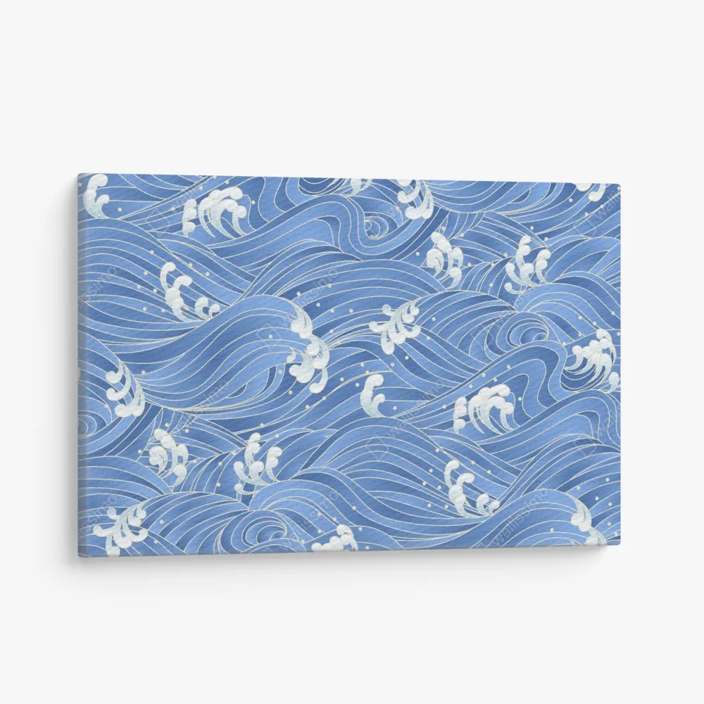 Obraz na płótnie stylizowany Japoński wzór fal – Wallissimo® Obraz na płótnie stylizowany Japoński wzór fal – Wallissimo®