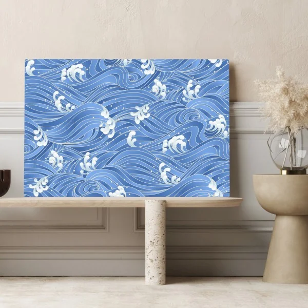 Obraz na płótnie stylizowany Japoński wzór fal – Wallissimo® Obraz na płótnie stylizowany Japoński wzór fal – Wallissimo®