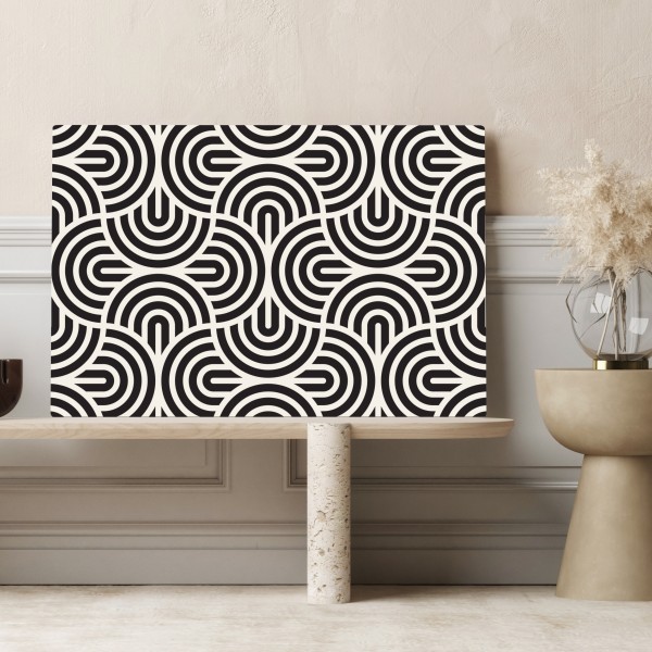 Obraz na płótnie czarno-biały geometryczny wzór – Wallissimo® Obraz na płótnie czarno-biały geometryczny wzór – Wallissimo®