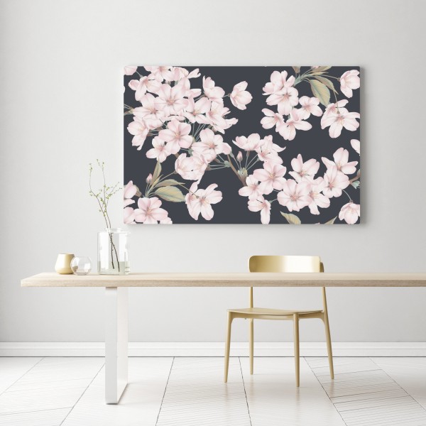 Obraz na płótnie delikatny wzór kwiatów wiśni – Wallissimo® Obraz na płótnie delikatny wzór kwiatów wiśni – Wallissimo®