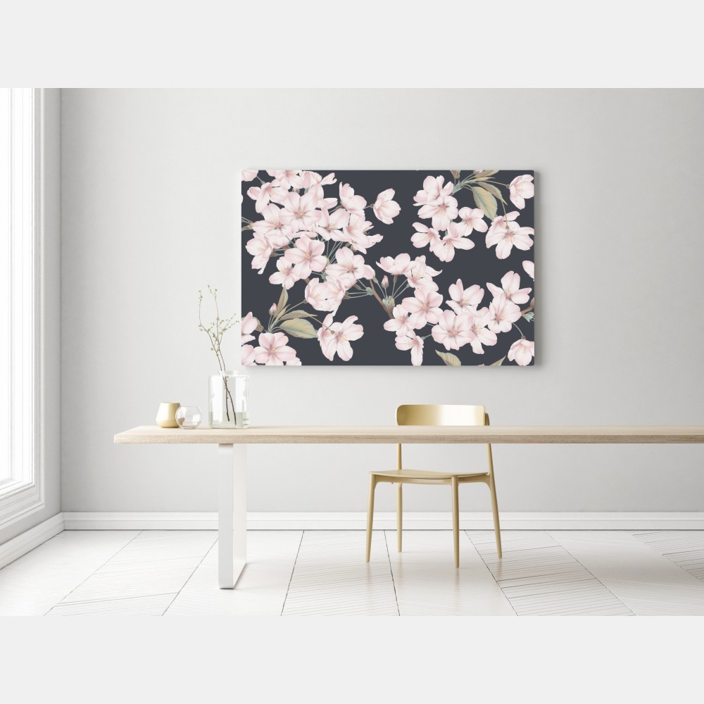 Obraz na płótnie delikatny wzór kwiatów wiśni – Wallissimo® Obraz na płótnie delikatny wzór kwiatów wiśni – Wallissimo®