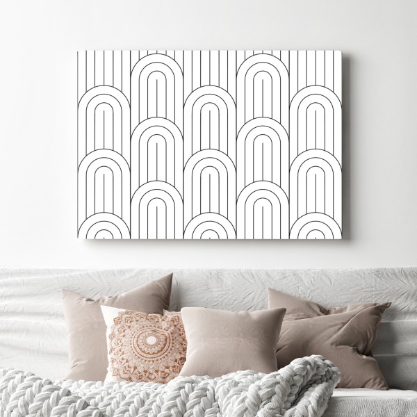 Obraz na płótnie monochromatyczny wzór łuków – Wallissimo® Obraz na płótnie monochromatyczny wzór łuków – Wallissimo®