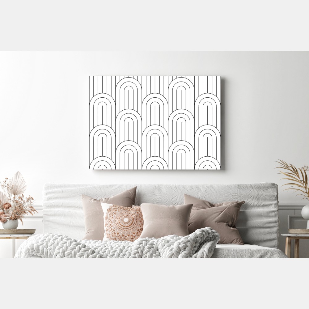 Obraz na płótnie monochromatyczny wzór łuków – Wallissimo® Obraz na płótnie monochromatyczny wzór łuków – Wallissimo®