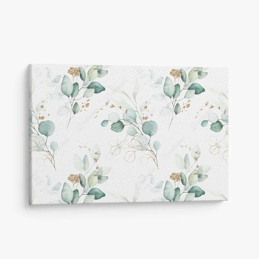 Obraz na płótnie akwarelowy wzór eukaliptusa w zieleni – Wallissimo® Obraz na płótnie akwarelowy wzór eukaliptusa w zieleni – Wallissimo®