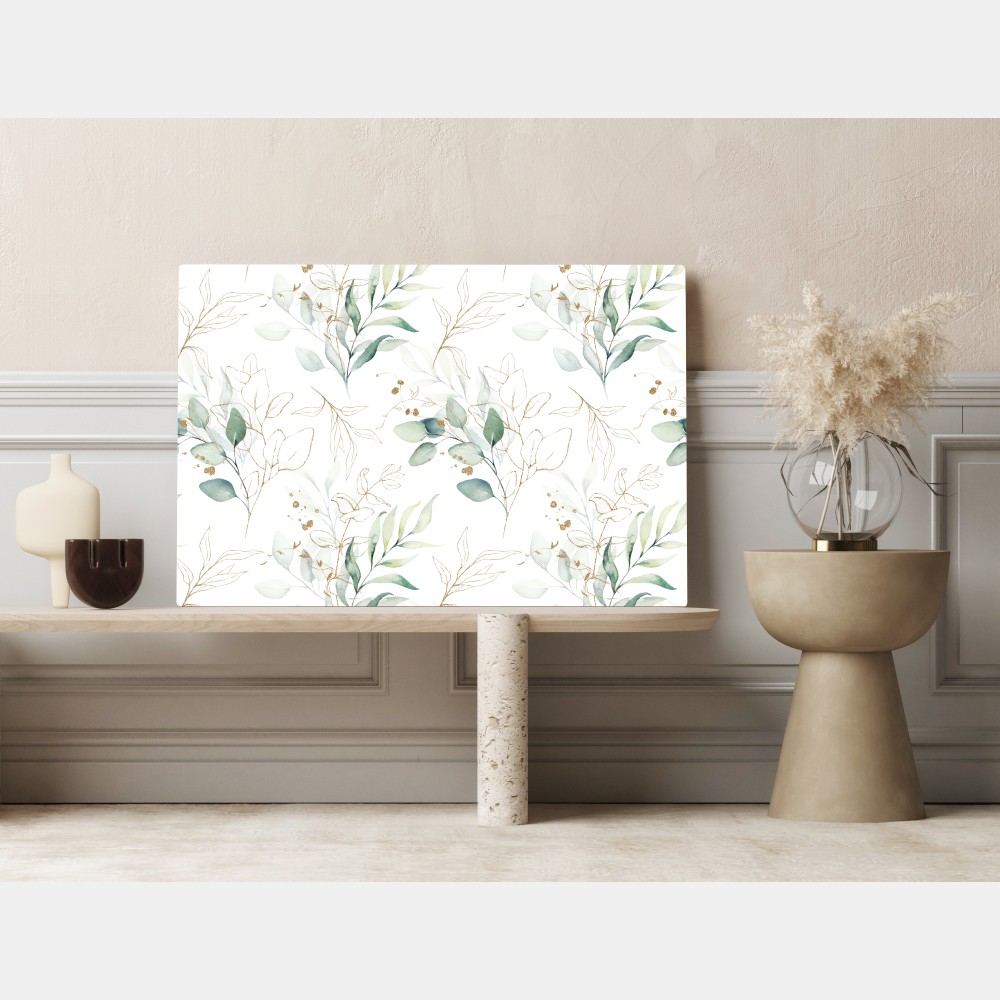 Obraz na płótnie miękki wzór eukaliptusa w akwareli – Wallissimo® Obraz na płótnie miękki wzór eukaliptusa w akwareli – Wallissimo®
