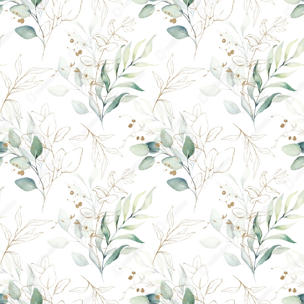 Obraz na płótnie miękki wzór eukaliptusa w akwareli – Wallissimo® Obraz na płótnie miękki wzór eukaliptusa w akwareli – Wallissimo®