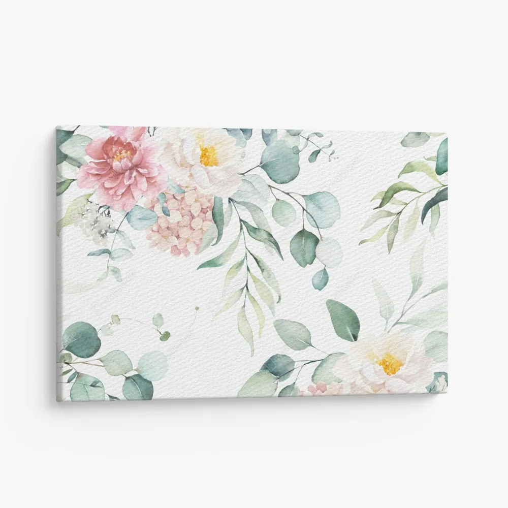 Obraz na płótnie delikatny akwarelowy bukiet kwiatów – Wallissimo® Obraz na płótnie delikatny akwarelowy bukiet kwiatów – Wallissimo®