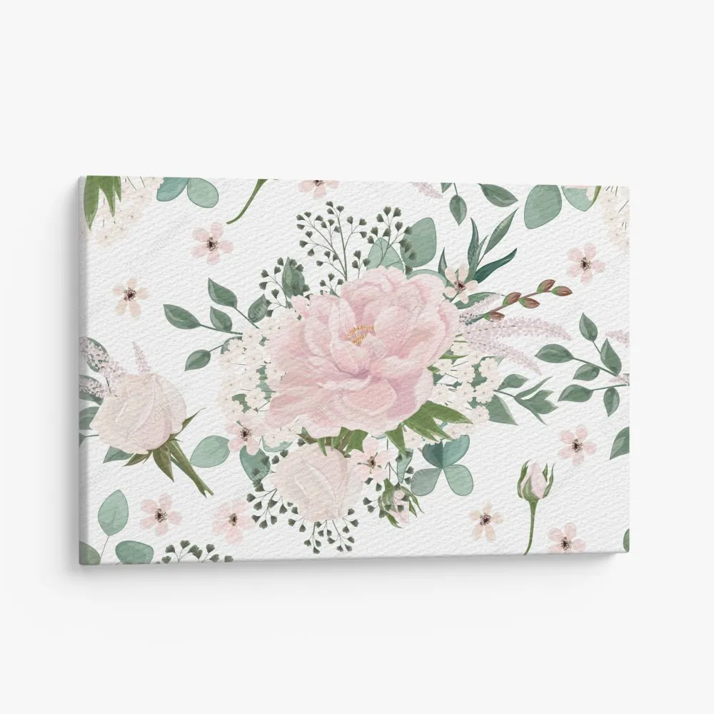 Obraz na płótnie delikatny różowy wzór peonii – Wallissimo® Obraz na płótnie delikatny różowy wzór peonii – Wallissimo®
