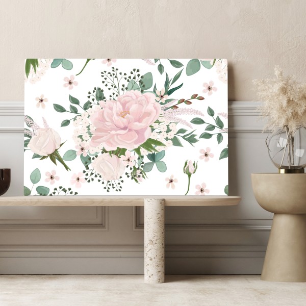 Obraz na płótnie delikatny różowy wzór peonii – Wallissimo® Obraz na płótnie delikatny różowy wzór peonii – Wallissimo®