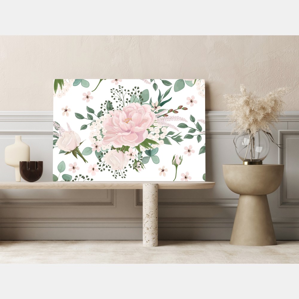 Obraz na płótnie delikatny różowy wzór peonii – Wallissimo® Obraz na płótnie delikatny różowy wzór peonii – Wallissimo®