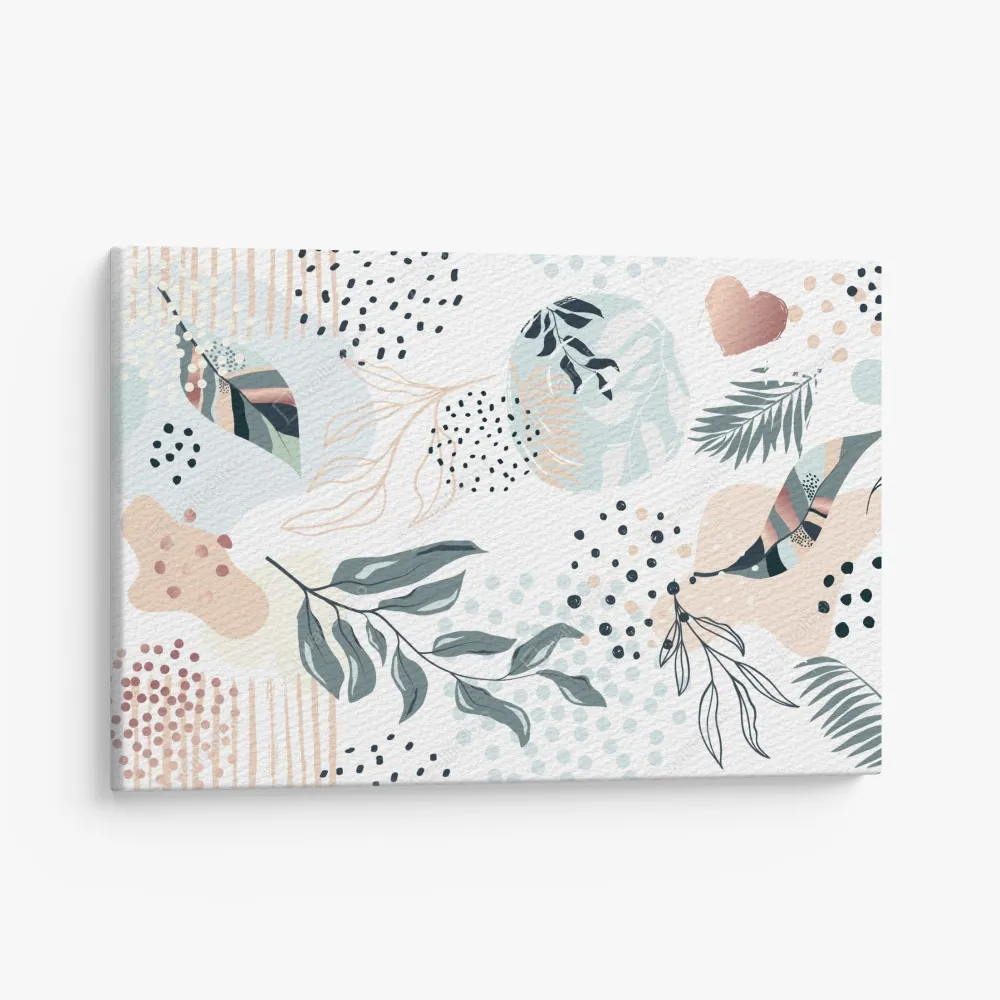 Obraz na płótnie pastelowy botaniczny wzór abstrakcyjny – Wallissimo® Obraz na płótnie pastelowy botaniczny wzór abstrakcyjny – Wallissimo®
