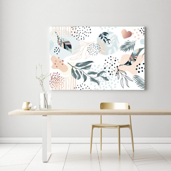 Obraz na płótnie pastelowy botaniczny wzór abstrakcyjny – Wallissimo® Obraz na płótnie pastelowy botaniczny wzór abstrakcyjny – Wallissimo®