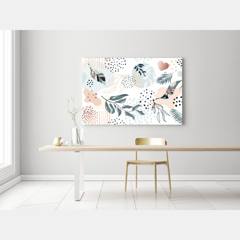 Obraz na płótnie pastelowy botaniczny wzór abstrakcyjny – Wallissimo® Obraz na płótnie pastelowy botaniczny wzór abstrakcyjny – Wallissimo®