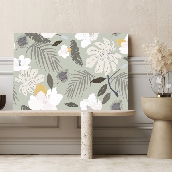 Obraz na płótnie delikatny pastelowy wzór botaniczny – Wallissimo® Obraz na płótnie delikatny pastelowy wzór botaniczny – Wallissimo®