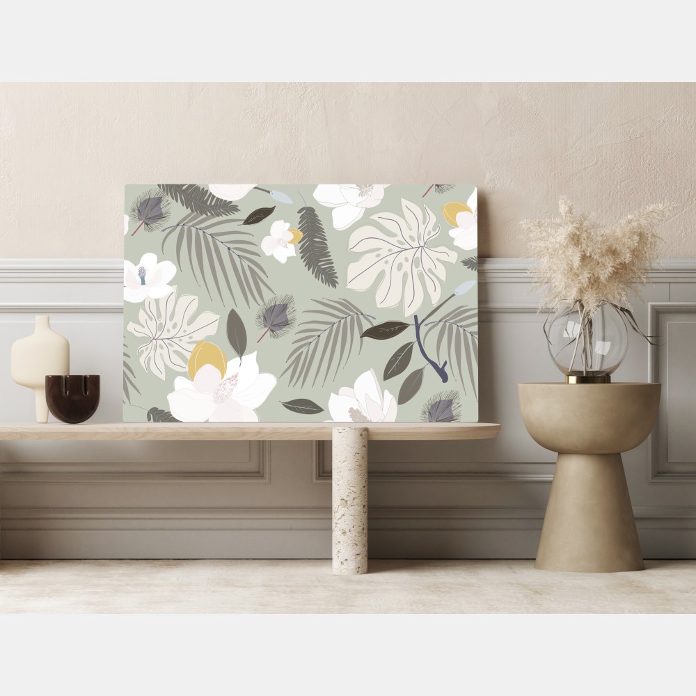 Obraz na płótnie delikatny pastelowy wzór botaniczny – Wallissimo® Obraz na płótnie delikatny pastelowy wzór botaniczny – Wallissimo®