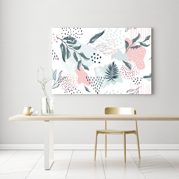Obraz na płótnie pastelowy botaniczny wzór abstrakcyjny – Wallissimo® Obraz na płótnie pastelowy botaniczny wzór abstrakcyjny – Wallissimo®