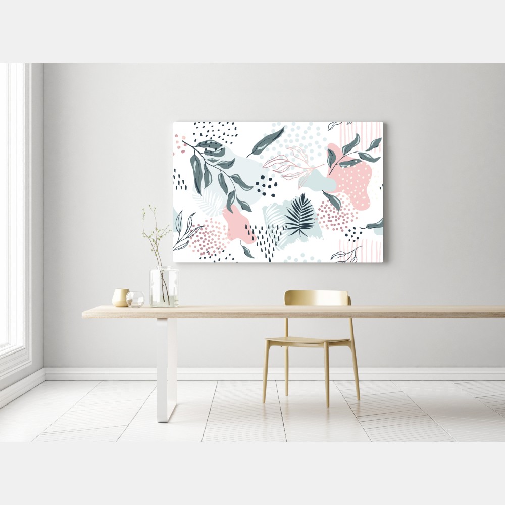 Obraz na płótnie pastelowy botaniczny wzór abstrakcyjny – Wallissimo® Obraz na płótnie pastelowy botaniczny wzór abstrakcyjny – Wallissimo®