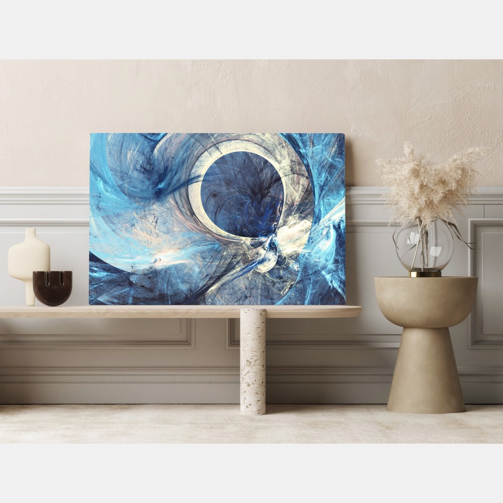 Obraz na płótnie niebieski fraktalowy wir – Wallissimo® Obraz na płótnie niebieski fraktalowy wir – Wallissimo®