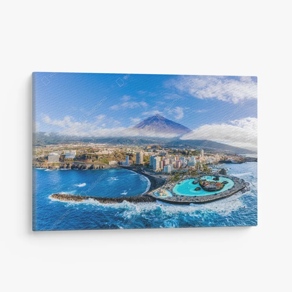 Obraz na płótnie panorama lotnicza wybrzeża Teneryfy z wulkanem Teide – Wallissimo® Obraz na płótnie panorama lotnicza wybrzeża Teneryfy z wulkanem Teide – Wallissimo®