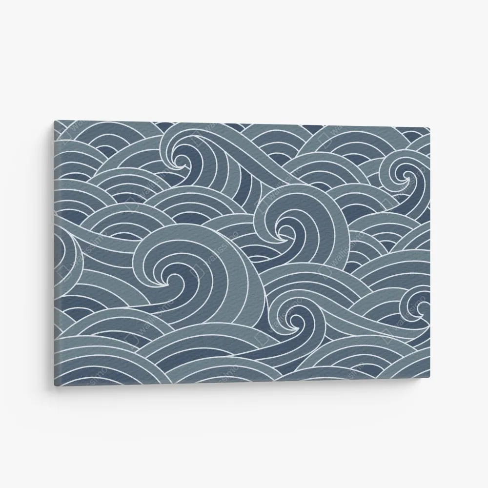 Obraz na płótnie stylizowany wzór fal morskich – Wallissimo® Obraz na płótnie stylizowany wzór fal morskich – Wallissimo®