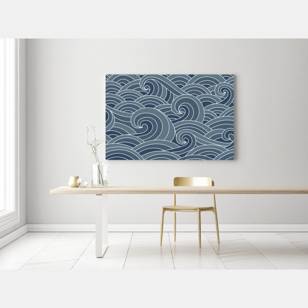 Obraz na płótnie stylizowany wzór fal morskich – Wallissimo® Obraz na płótnie stylizowany wzór fal morskich – Wallissimo®