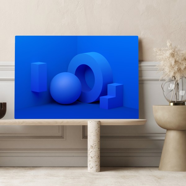 Obraz na płótnie niebieska geometryczna kompozycja 3d – Wallissimo® Obraz na płótnie niebieska geometryczna kompozycja 3d – Wallissimo®