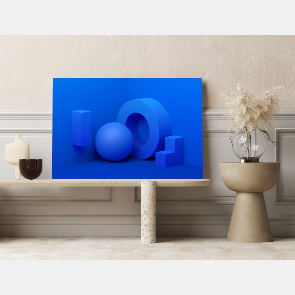 Obraz na płótnie niebieska geometryczna kompozycja 3d – Wallissimo® Obraz na płótnie niebieska geometryczna kompozycja 3d – Wallissimo®