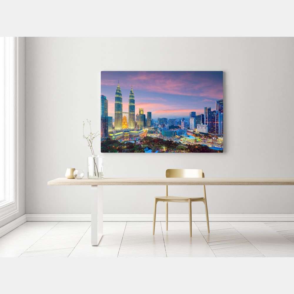 Obraz na płótnie Kuala Lumpur panorama o zmierzchu – Wallissimo® Obraz na płótnie Kuala Lumpur panorama o zmierzchu – Wallissimo®
