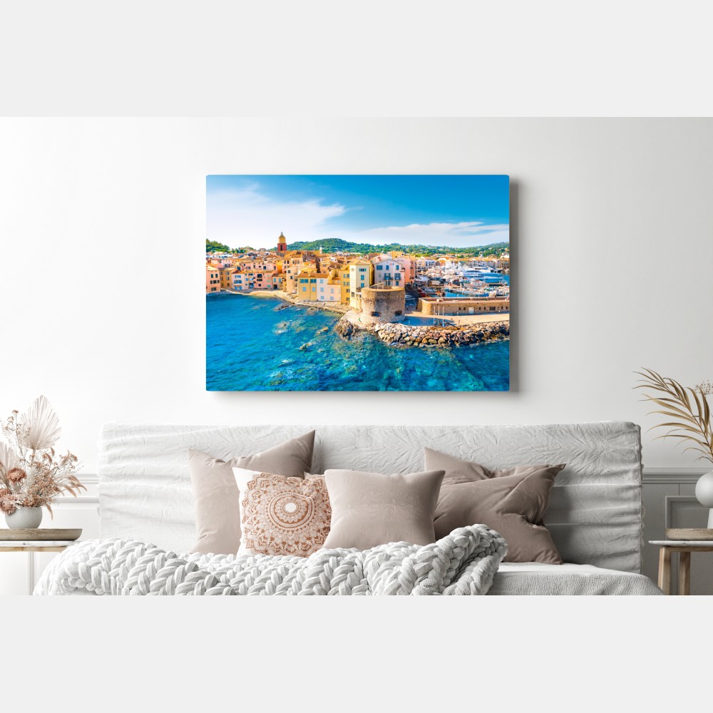 Obraz na płótnie słoneczny port śródziemnomorski – Wallissimo® Obraz na płótnie słoneczny port śródziemnomorski – Wallissimo®