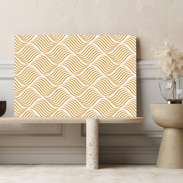 Obraz na płótnie złoty wzór falowy do dekoracji ściennej – Wallissimo® Obraz na płótnie złoty wzór falowy do dekoracji ściennej – Wallissimo®