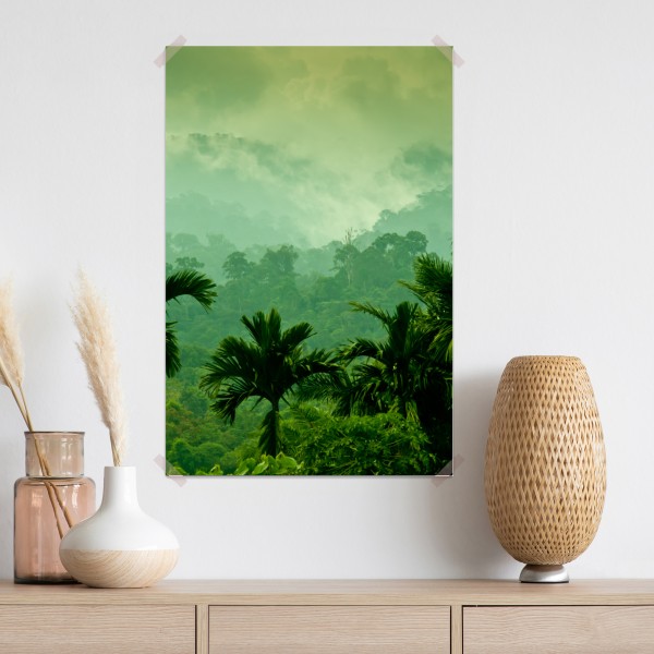 Plakat mglista tropikalna dżungla – Wallissimo® Plakat mglista tropikalna dżungla – Wallissimo®