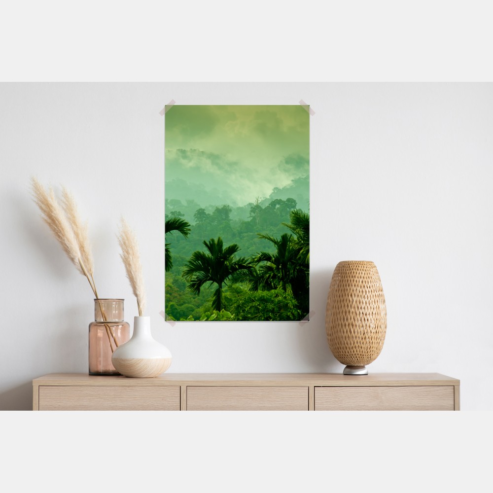 Plakat mglista tropikalna dżungla – Wallissimo® Plakat mglista tropikalna dżungla – Wallissimo®