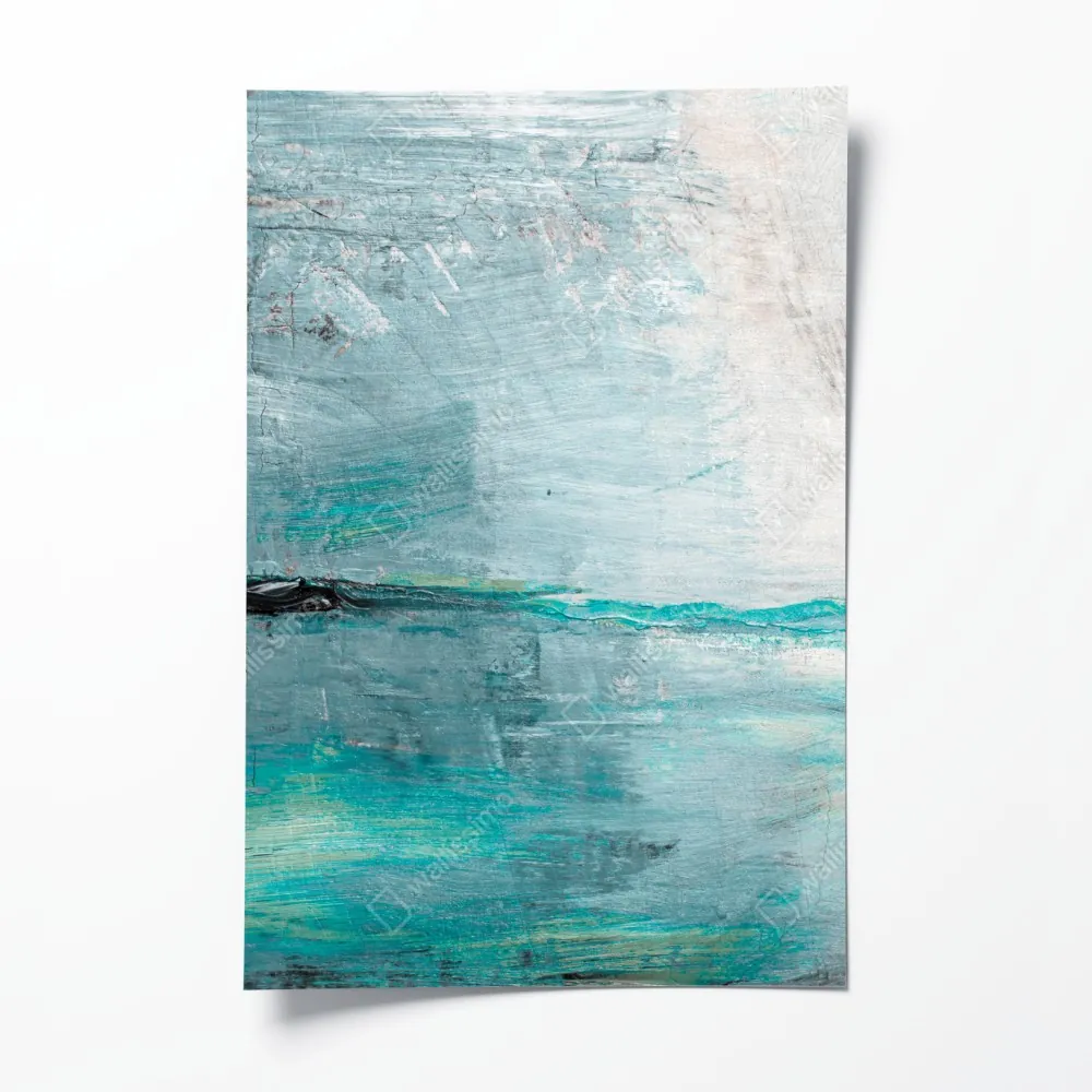 Plakat spokojna turkusowa abstrakcyjna morska panorama – Wallissimo® Plakat spokojna turkusowa abstrakcyjna morska panorama – Wallissimo®