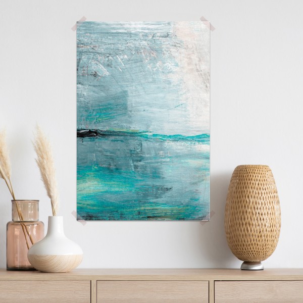 Plakat spokojna turkusowa abstrakcyjna morska panorama – Wallissimo® Plakat spokojna turkusowa abstrakcyjna morska panorama – Wallissimo®