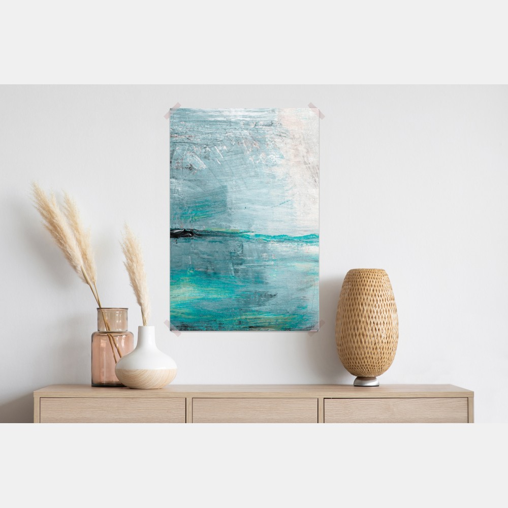 Plakat spokojna turkusowa abstrakcyjna morska panorama – Wallissimo® Plakat spokojna turkusowa abstrakcyjna morska panorama – Wallissimo®