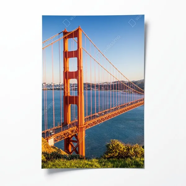 Plakat niebieski kwiatowy wzór toile – Wallissimo®