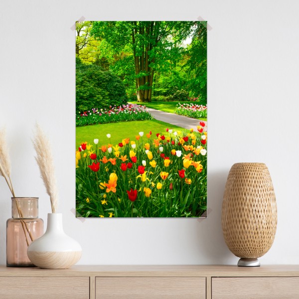 Plakat żywy ogród tulipanów w Keukenhof