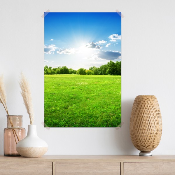 Plakat słoneczna zielona łąka – Wallissimo® Plakat słoneczna zielona łąka – Wallissimo®