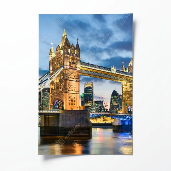 Plakat Tower Bridge o zachodzie słońca, Londyn